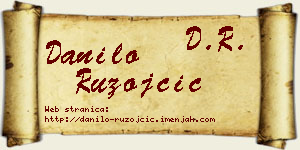 Danilo Ružojčić vizit kartica